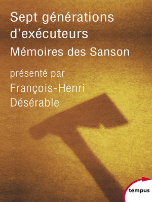 cover image of Sept générations d'exécuteurs